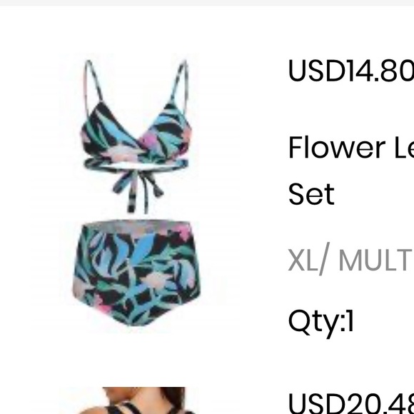 2 piece bathing suit NEW - Picture 2 of 2